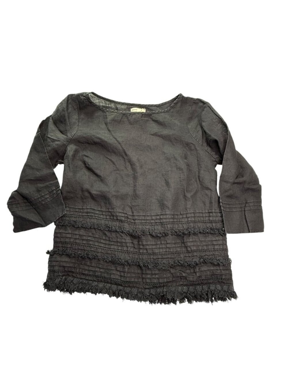 Meadow Rue (Anthropologie) 100% Linen Shirt Blouse.  Size Women's Small, Fringe